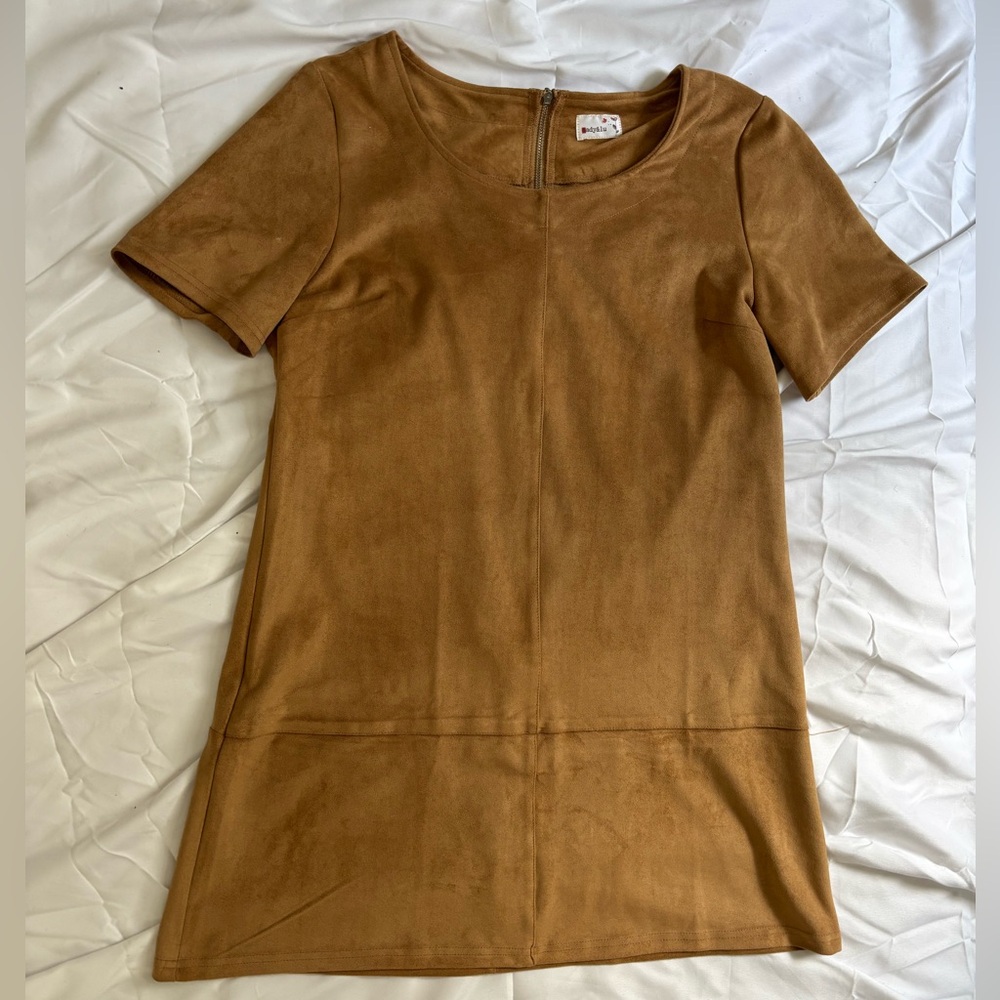 South Moon Under Brown Boxy Suede Short Sleeve T-Shirt